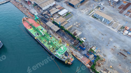 Preview: Oil tanker ship at dry dock concept maintenance service. working at dry dock. Insurance