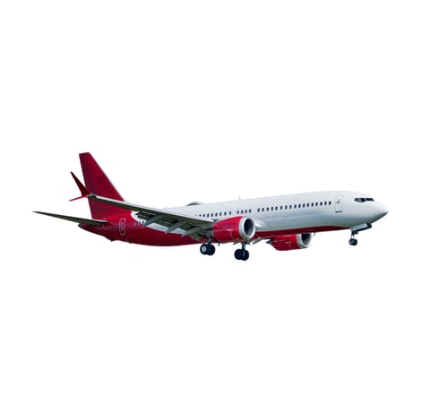 Preview: Airplane white and red isolated on white background with clipping path. Element for design.
