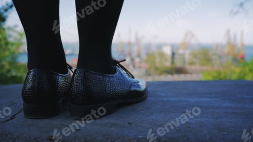 Preview: Fashionable and stylish lacquered shoes on a flat sole