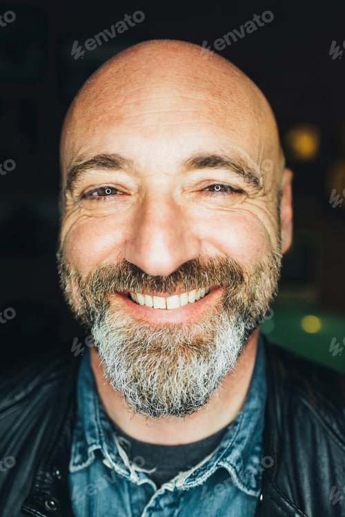 Preview: Portrait of mature man, indoors, smiling, close-up