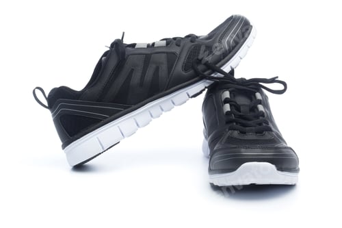 Preview: Pair of black sport shoes, sneakers