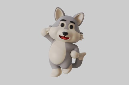 Preview: Cartoon wolf character figure mascot