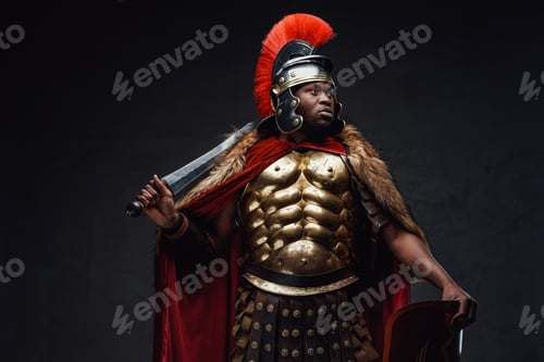 Preview: Ancient rome fighter with fur and sword