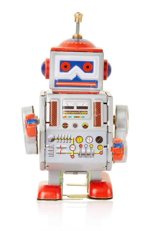 Preview: Robot vintage toy isolated on white
