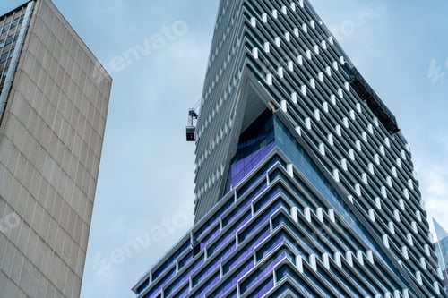 Preview: Modern office buildings towers in Sydney CBD against blue sky