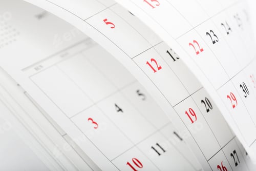 Preview: Calendar pages close up business time concept