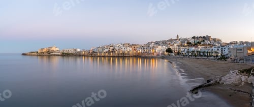 Preview: Panorama of the beautiful city of Vieste at dusk