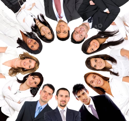 Preview: Circle Of Business People Isolated Over White