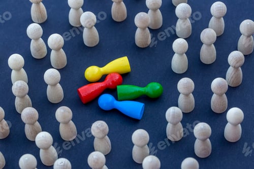 Preview: Teamwork concept, Wooden Stick Figures team. Teamwork concept, Wooden Stick Figures team.