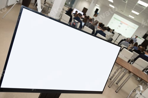 Preview: Blank White Screen at a Corporate Presentation