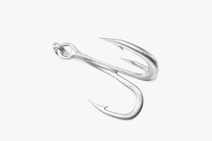 Preview: Curved metal fishing hook with barbed tip