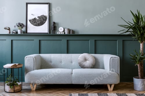 Preview: Stylish interior design of living room at cozy apartment