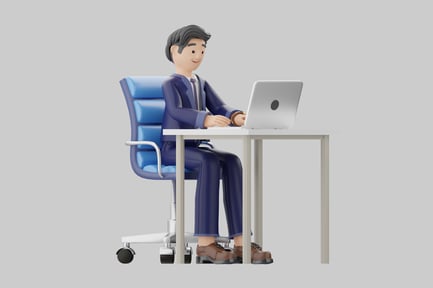 Preview: Man working at laptop desk