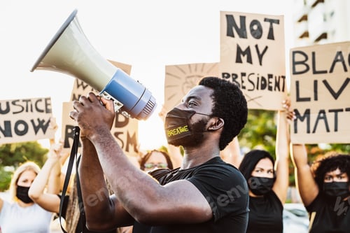Preview: Black lives matter activist movement protesting against racism and fighting for equality