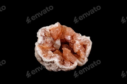 Preview: Macro mineral stone Pink Amethyst on a black background