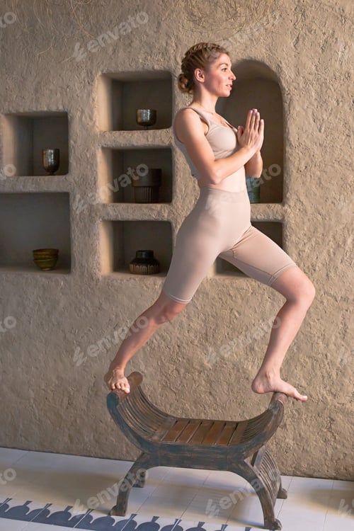 Preview: Slender beautiful woman in yoga pose