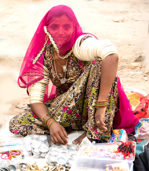Preview: Portrait of rajasthani woman, India.