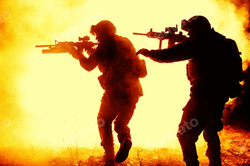 Preview: Black silhouettes of soldiers