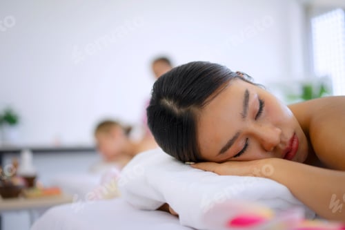 Preview: Pretty women spend time at resort and spa hotel.