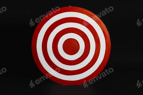 Preview: One round shooting target on black background