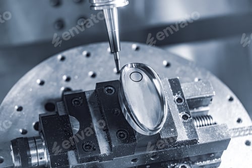 Preview: Metalworking CNC lathe milling machine. Cutting metal modern pro