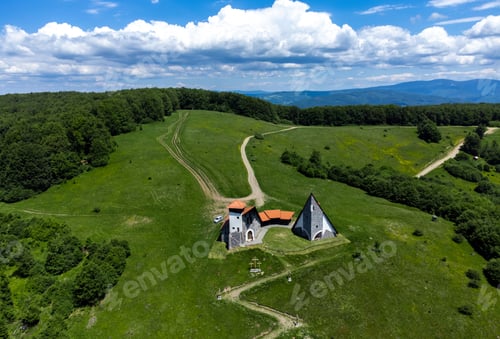 Preview: Landscape with a chapel on a mountain top