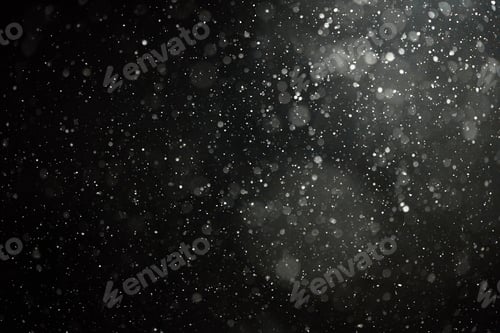 Visualização: Flocos de neve caindo em fundo escuro.