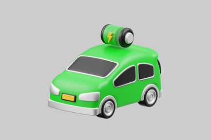 Preview: Cartoon green electric car