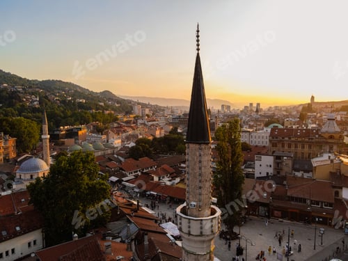 Preview: View of the historic center of Sarajevo, Bosnia and Herzegovina