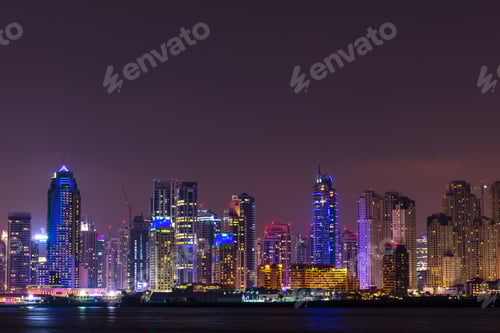 Preview: Night cityscape of Dubai city, UAE
