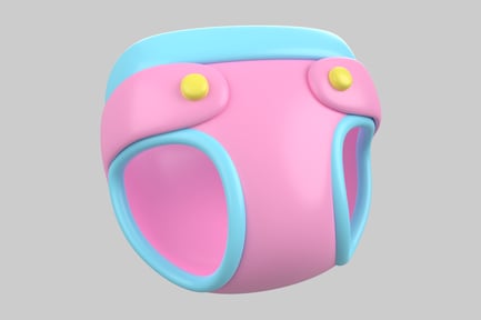Preview: Cartoon diaper pink and blue