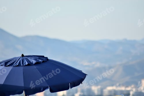 Preview: Blue beach umbrella