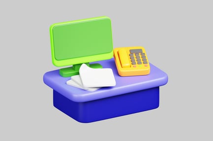 Preview: Cartoon office desk setup