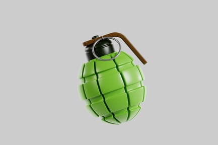 Preview: Cartoon lime green grenade asset