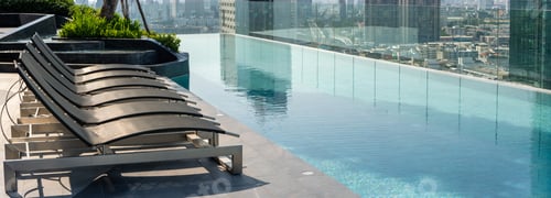 Preview: Swimming Pool on roof top of Condominium or Swimming of Hotel Coastline , Beautiful Roof building