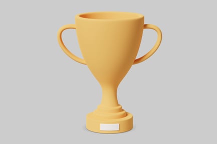 Preview: Trophy with yellow base and cup