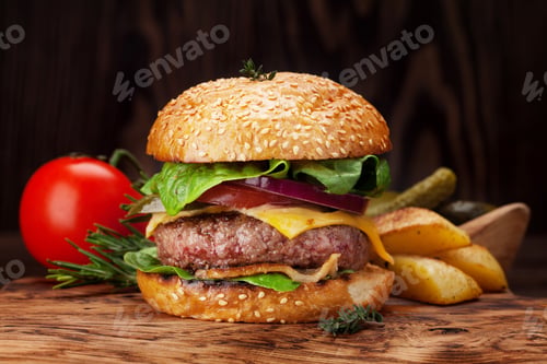 Preview: Tasty grilled home made burger