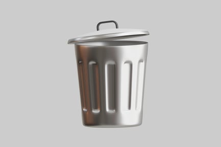 Preview: Metal trash can with lid