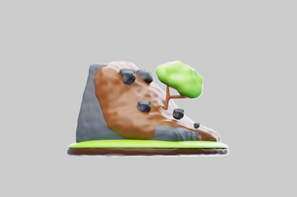 Preview: Cartoon rock slide scene