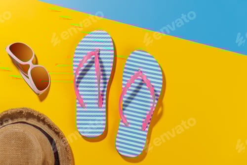 Preview: Summer Vacation Accessories: Flip Flops, Hat, Sunglasses