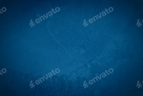 Preview: Vintage grunge blue concrete texture studio wall background with vignette.
