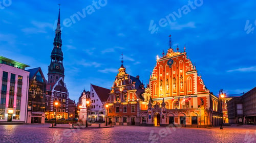 Preview: Riga Town Hall Square, House of the Blackheads, St. Roland Statu