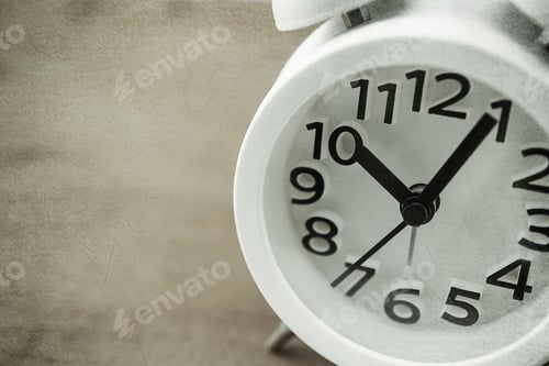 Preview: Alarm Clock On The Table In Vintage Color Style