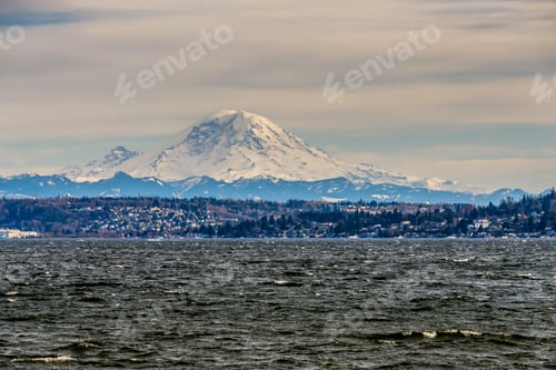Preview: A View Of Mount Rainier Across Lake Washington.