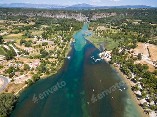 Preview: Aerial view of Gorge du Verdon canyon river in south of France