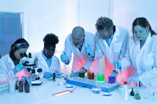 Preview: Scientists working in modern laboratory experiment