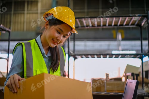 Preview: Blue collar worker is working at warehouse.