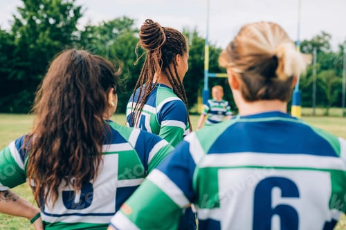 Preview: Female rugby players preparing for a match
