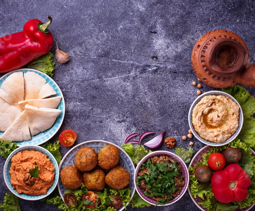 Preview: Selection of Middle eastern or Arabic dishes.