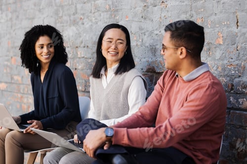 Preview: Recruitment, happy or startup people for digital agency job interview, business meeting or hiring t